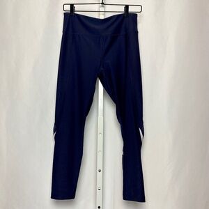 💙5/$15 Vogo Athletica Womenʻs Navy Blue | White Leggings w/ Mesh Accents Medium